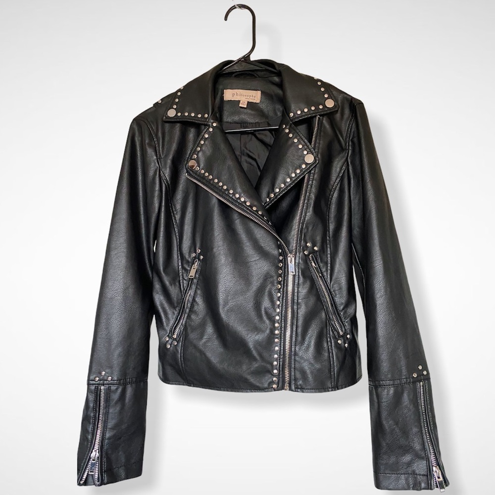 Philosophy Faux Leather Studded Jacket